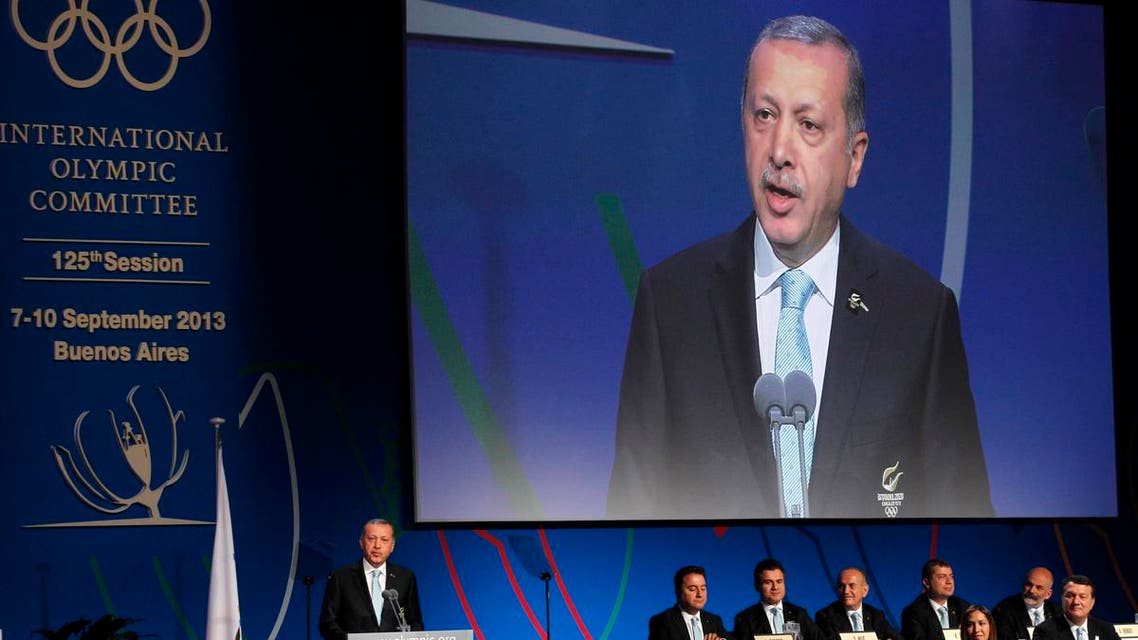 Turkish Prime Minister Tayyip Erdogan speaks to the International Olympic Committee (IOC) during the presentation of Istanbul as candidate to host the 2020 Summer Olympic Games, in Buenos Aires September 7, 2013. reu