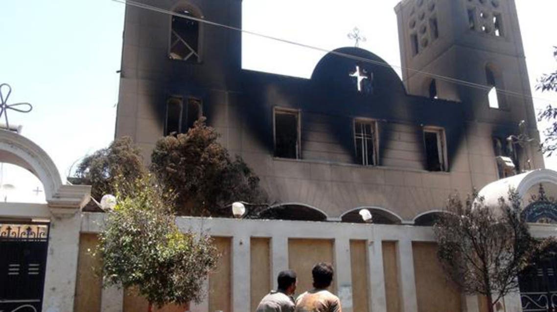 The Prince Tadros Coptic church in the Egyptian city of Minya was torched by unknown assailants. (File photo: AFP)