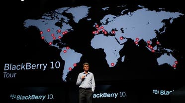 Thorsten Heins, chief executive of BlackBerry, speaking at an event in September 2012. The company is reportedly preparing a round of deep staff cuts. (File photo: Reuters)