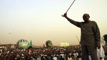 President Omar Hassan al-Bashir addresses a crowd in North Khartoum, June 8, 2013. reu