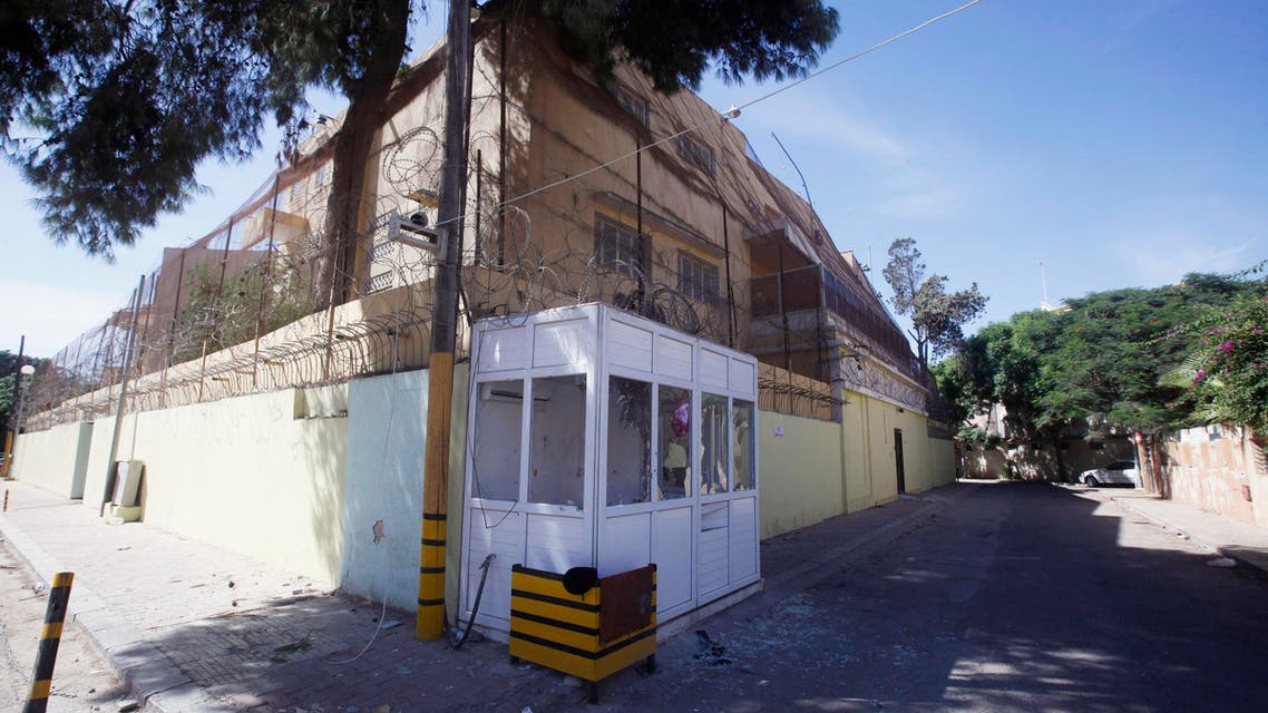 A view of the Russian embassy, a day after an attack, in Tripoli October 3, 2013. (Reuters)