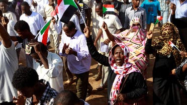 People chant slogans against the government's deadly crackdown on protesters against subsidy cuts late last month, during a demonstration after Friday prayers in north Khartoum October 4, 2013.  (Reuters)