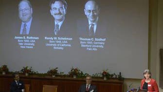 فوز أميركيين اثنين وألماني بجائزة نوبل للطب 2013