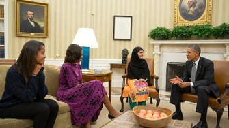Nobel contender Malala Yousafzai meets Obamas