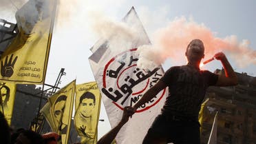 Supporters of Egyptian ousted President Mohammad Mursi and of the Muslim brotherhood movement protesting earlier this week. (AFP)
