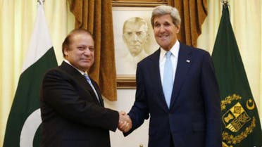 U.S. Secretary of State John Kerry (R) shakes hands with Pakistan's Prime Minister Nawaz Sharif in Islamabad reuters