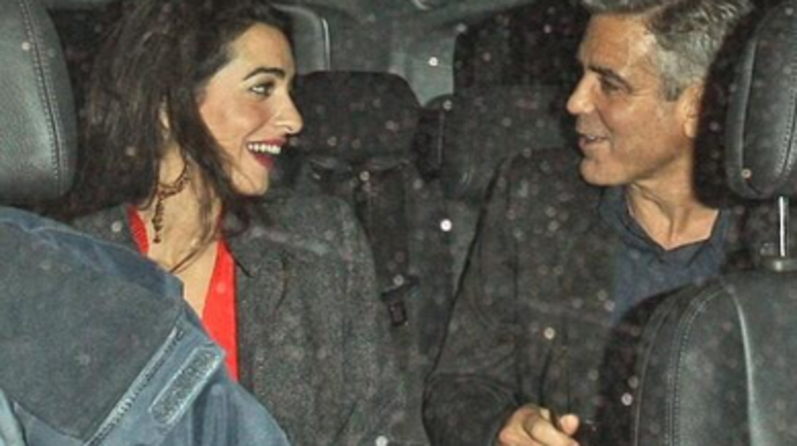 George Clooney and his alleged new girlfriend, Lebanese lawyer Amal Alamuddin, leaving a restaurant in London last week. (Photo courtesy Twitter, via: ibtimes.com)