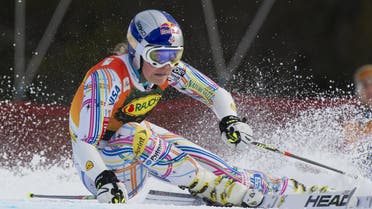 A file picture taken on March 9, 2012  shows USA' Lindsey Vonn competing during the first run of the women's FIS Alpine Ski World Cup giant slalom in Are. (AFP)