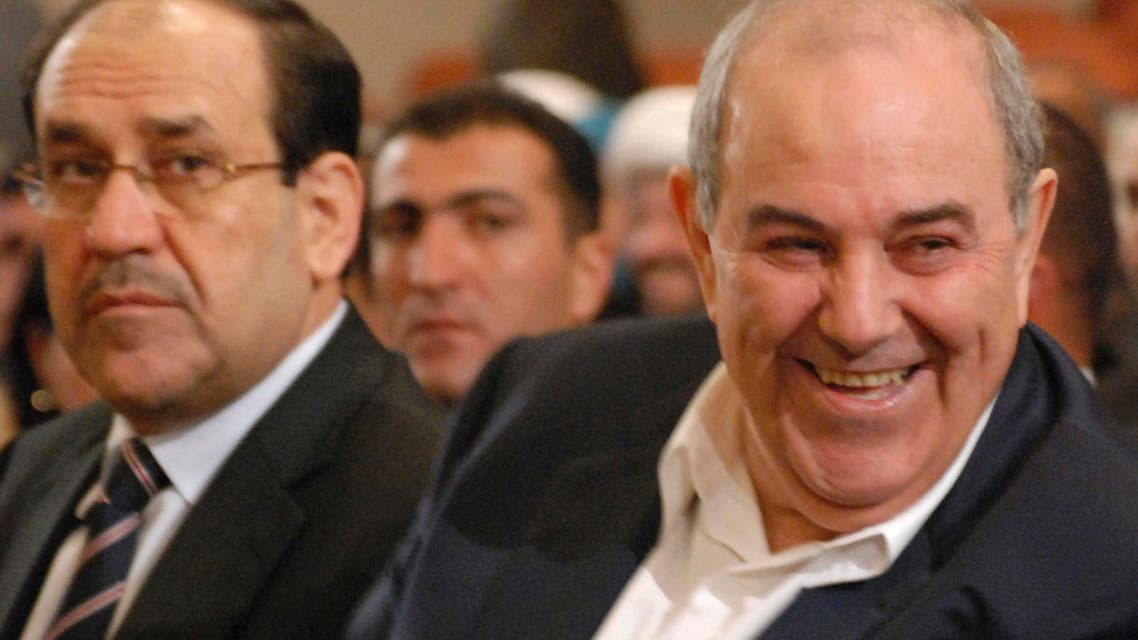 Iraq’s Prime Minister Nuri al-Maliki (L) and former Iraqi premier and head of the secular Iraqiya coalition Iyad Allawi, are seen at a parliament session in Baghdad, Nov. 11, 2010. (File Photo: Reuters)