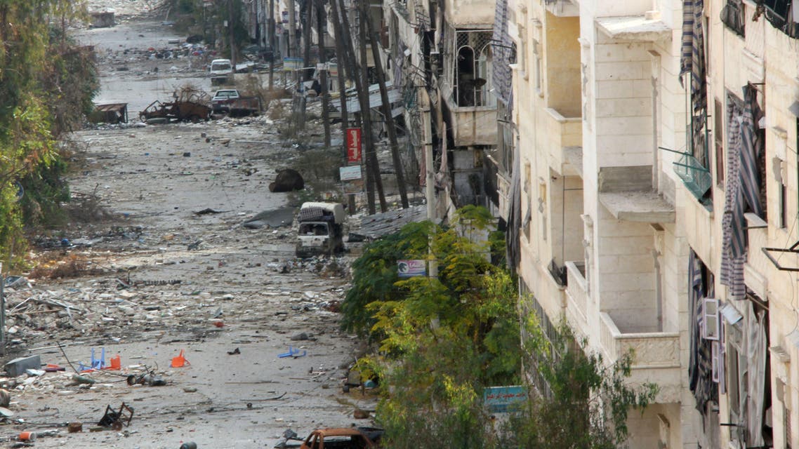 A general view shows Salaheddin street in the northern Syrian city of Aleppo on November 19, 2013. (AFP)