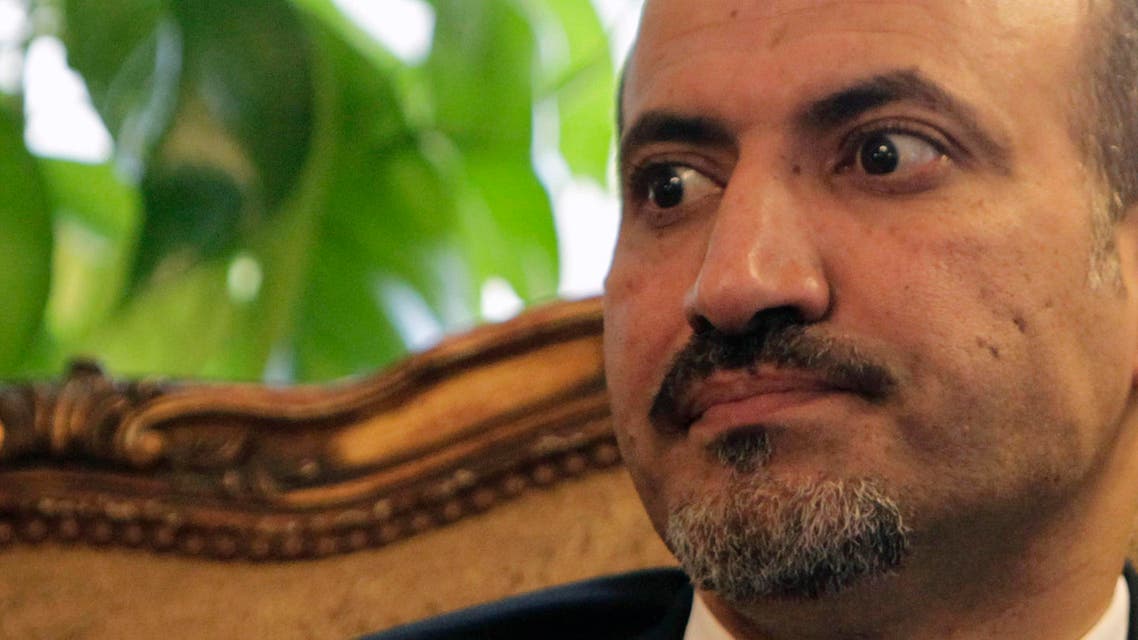 President of the Syrian National Coalition Ahmad al-Jarba looks on during his meeting with Egypt's Foreign Minister Nabil Fahmy (not pictured) in Cairo, Nov. 26, 2013. (Reuters)