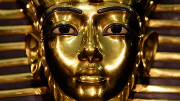 A model of Pharaoh Tutankhamen's mask is seen during the German premiere of the exhibition 'Tutankhamen-his grave and his treasures' in Munich's Olympic park April 8, 2009.
