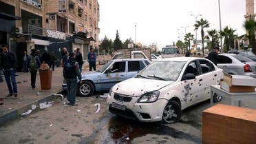 A multiple rocket attack on the Furqan and Meridian districts of the northern Syrian city of Aleppo. (AFP)