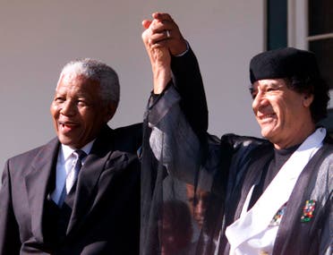South African President Nelson Mandela and Libyan leader Muammar Qaddafi, pictured here in 1999, were staunch allies. (Reuters)
