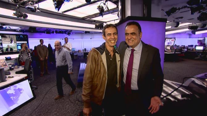 Baker Atyani with Nakhle El Hage, Director of News and Current Affairs at the Al Arabiya News Channel