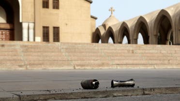 Spent tear gas canisters are seen outside the main cathedral in Cairo during clashes in Cairo, April 7, 2013. Reuters