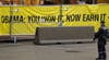 A Greenpeace banner near the venue where Obama accepted the Nobel Peace Prize in 2009. (File photo: Reuters)