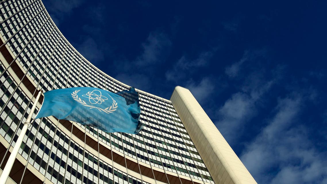 The flag of the International Atomic Energy Agency (IAEA) flies in front of its headquarters during a board of governors meeting in Vienna November 28, 2013.