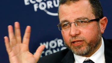 Egypt's then Prime Minister Hisham Kandil addresses delegates during the annual World Economic Forum (WEF) in Davos, in this file picture taken January 24, 2013. 