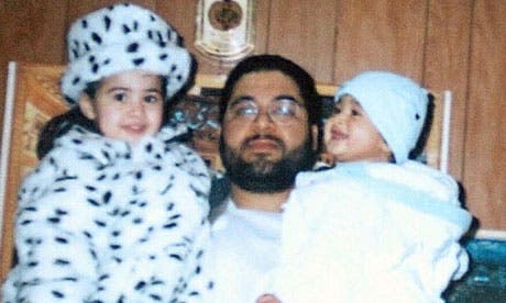 Shaker Aamer, whose family live in south London, with two of his children. (Photo courtesy: PA)