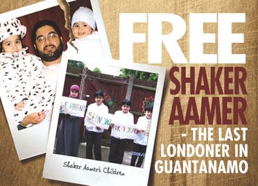 A UK-based campaign petitioning for the release of Shaker Aamer. (Photo courtesy: ummah.com)