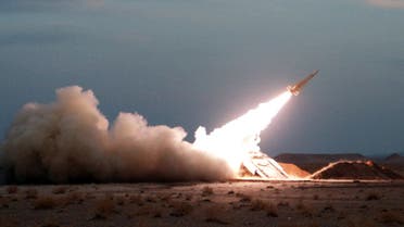 An Iranian Hawk surface-to-air missile. Iran supplies its ally Hezbollah with ballistic missiles used against Israel. (File Photo: AFP)