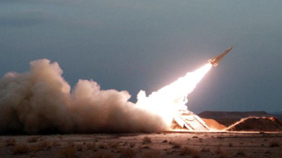 An Iranian Hawk surface-to-air missile. Iran supplies its ally Hezbollah with ballistic missiles used against Israel. (File Photo: AFP)