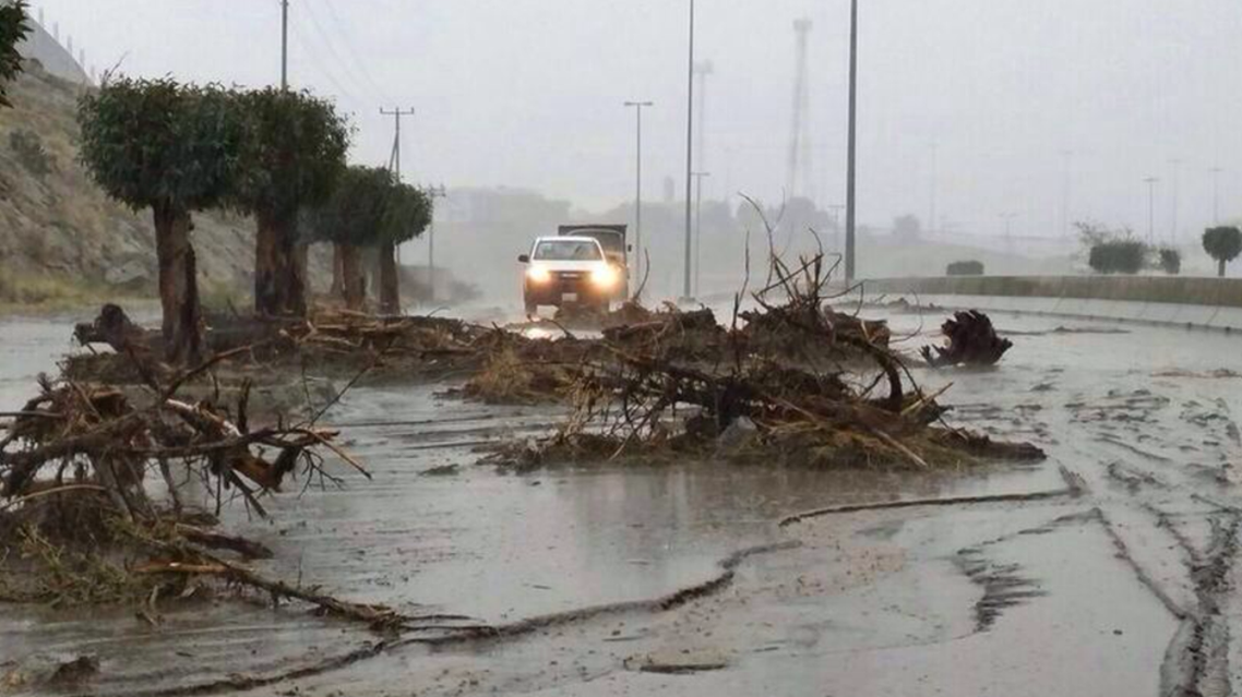 Rain falls in Saudi Arabia