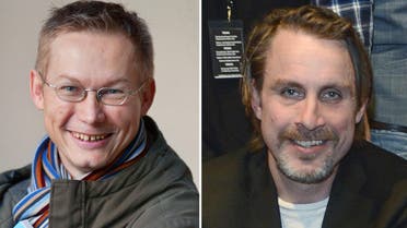 A combo shows a portrait of Swedish journalist Magnus Falkehed (L) and a portrait of Swedish photographer Niclas Hammarstrom (R). (File photo: AFP)