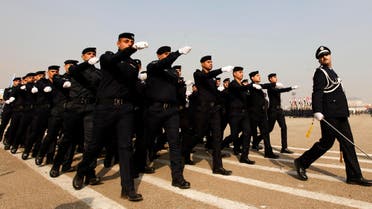 Troops of the Interior Ministry take part in a parade during a ceremony marking the Iraqi Police's 92nd anniversary at a police academy in Baghdad January 9, 2014.  reuters
