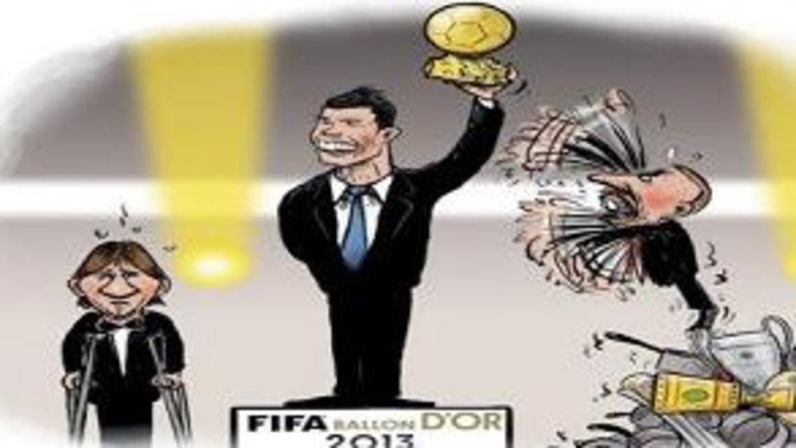 كاريكاتير "يسخر" من فوز رونالدو بالكرة الذهبية