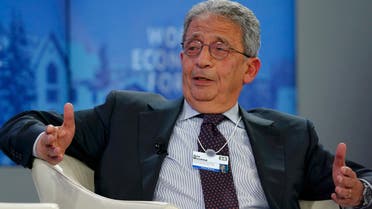 Amr Moussa, former Secretary-General of the League of Arab States (2001-2011), attends a session at the annual meeting of the World Economic Forum (WEF) in Davos Jan. 24, 2014. (Reuters)
