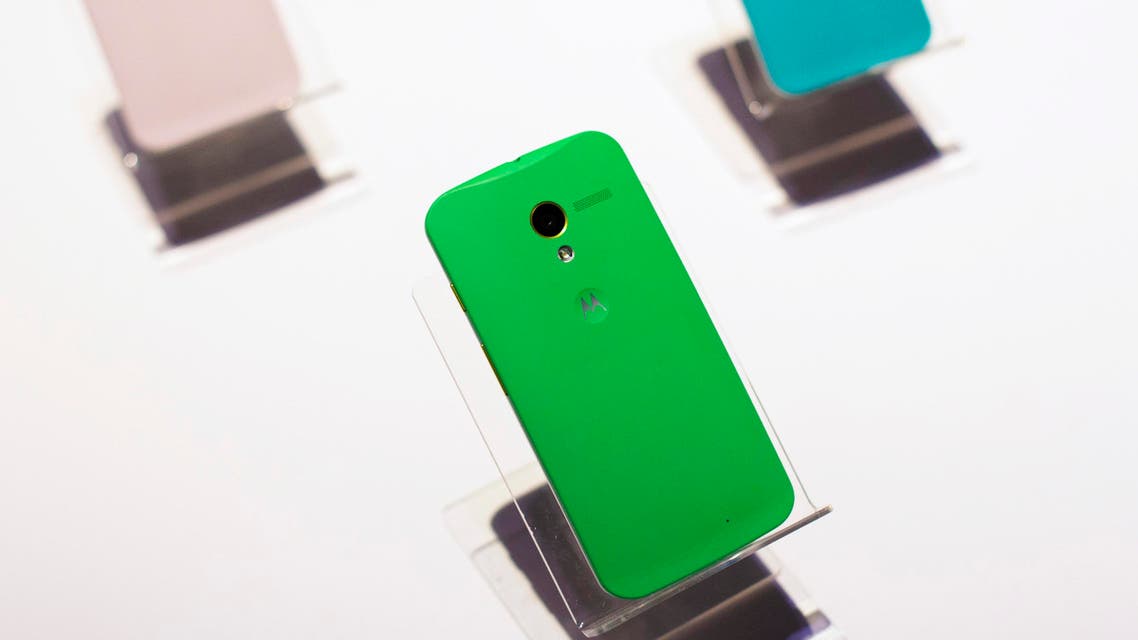 Examples of Motorola’s new Moto X phones at a launch event in New York on August 1, 2013. (File photo: Reuters)