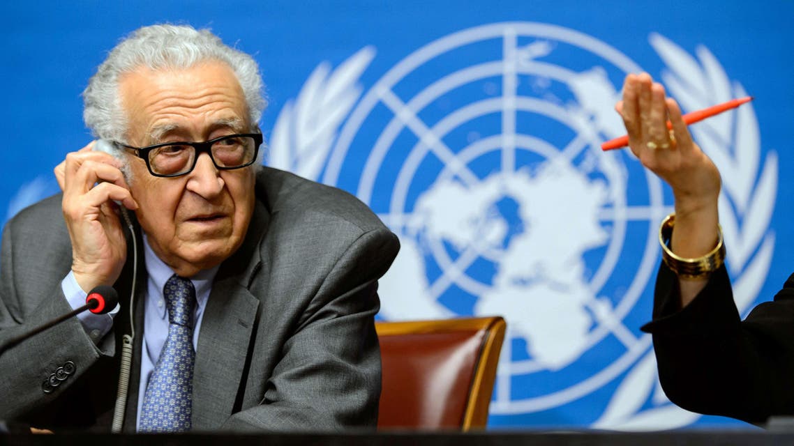 UN-Arab League envoy for Syria Lakhdar Brahimi attends a press briefing on peace talks at the United Nations headquarters on January 29, 2014 in Geneva.