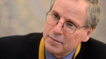 United States Ambassador to Syria Robert Ford speaks to Reuters during the International Humanitarian Pledging Conference for Syria at Bayan Palace on the outskirts of Kuwait City 