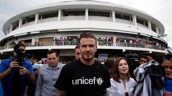 David Beckham brings joy to typhoon-devastated Philippine city