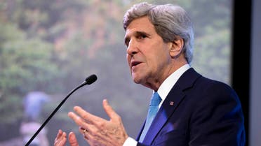 U.S. Secretary of State John Kerry speaks on climate change in Jakarta Feb. 16, 2014. (Reuters)
