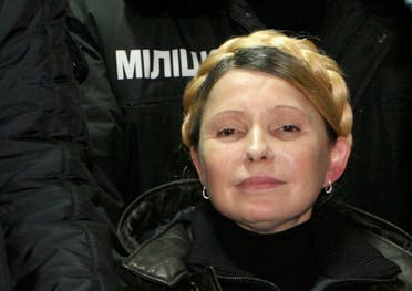 Ukrainian opposition leader Yulia Tymoshenko reacts after she was freed in Kharkiv, Feb. 22, 2014. (Reuters)
