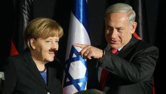 Oh, heil no: Netanyahu gives Merkel a Hitler moustache