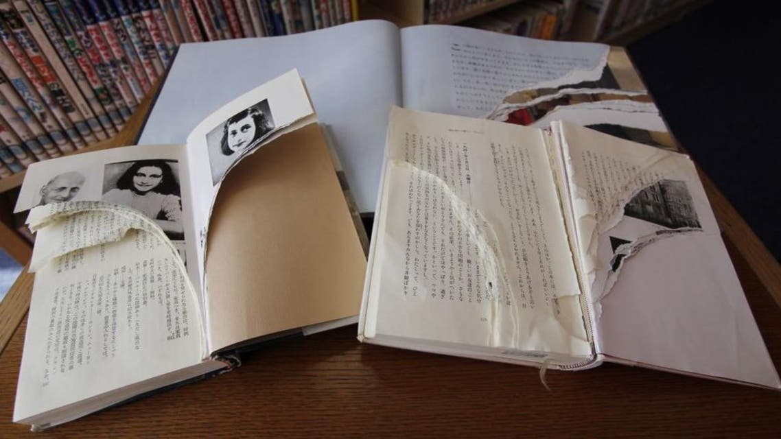 Hundreds of copies of Anne Frank’s “Diary of a Young Girl” were defaced in Japan, in news that sent shockwaves worldwide. (AFP)