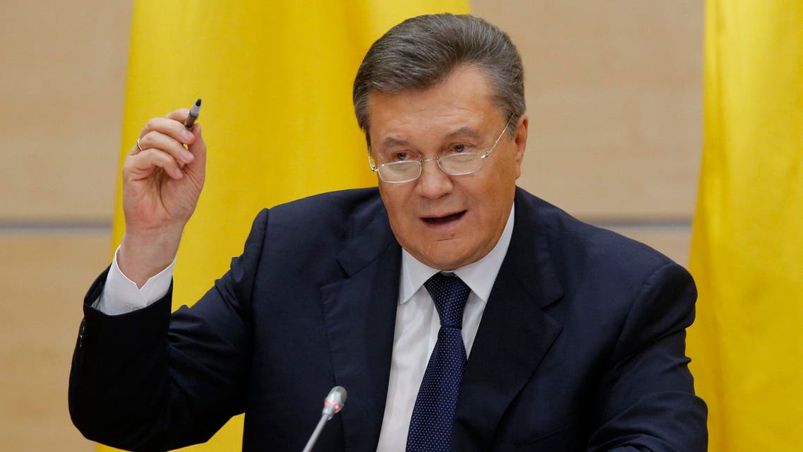 Ousted Ukrainian President Viktor Yanukovich takes part in a news conference in the southern Russian city of Rostov-on-Don Feb. 28, 2014. (Reuters)