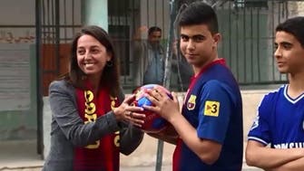 FC Barcelona sends footballs to Palestinian schoolchildren