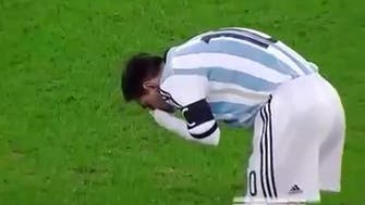 Lionel Messi vomits on the pitch during Argentina game