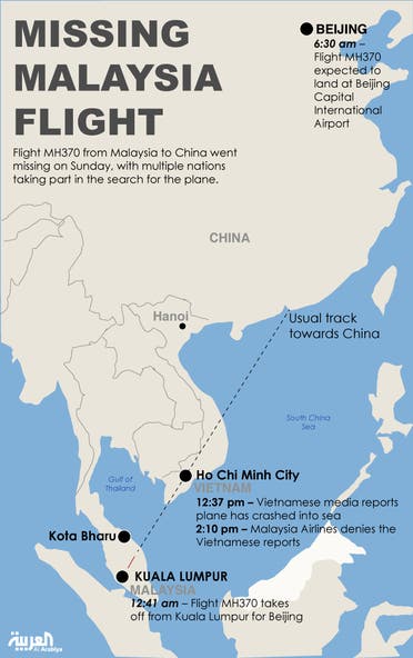 Infographic: Missing Malaysia flight 