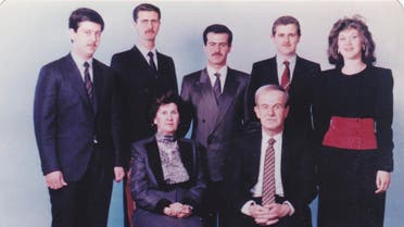 Former Syrian President Hafez al-Assad, his wife Aniseh, sons Maher, Bashar, Bassel, Majd and daughter Bushra (standing, L-R) reuters