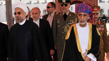 Iranian President Hassan Rowhani met with Oman’s Sultan Qaboos bin Said (pictured right)  on his first visit to Muscat since his election last year. (Reuters)