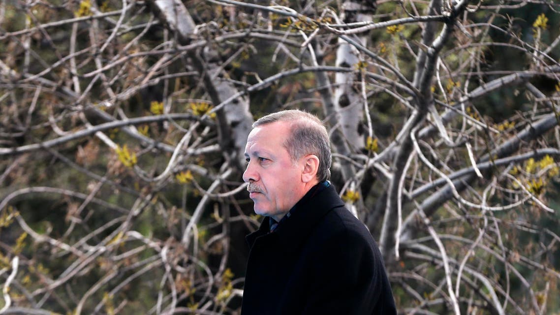 Turkey's Prime Minister Tayyip Erdogan arrives for an opening ceremony of a new metro line in Ankara March 13, 2014. (Reuters)