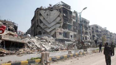 A damaged building is pictured in Babila town, southeast Damascus in this February 17, 2014 file photo. (Reuters)