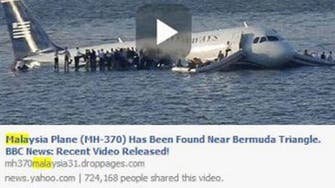 ‘Malaysia jet found near Bermuda Triangle’: Warning over ‘sick’ scam