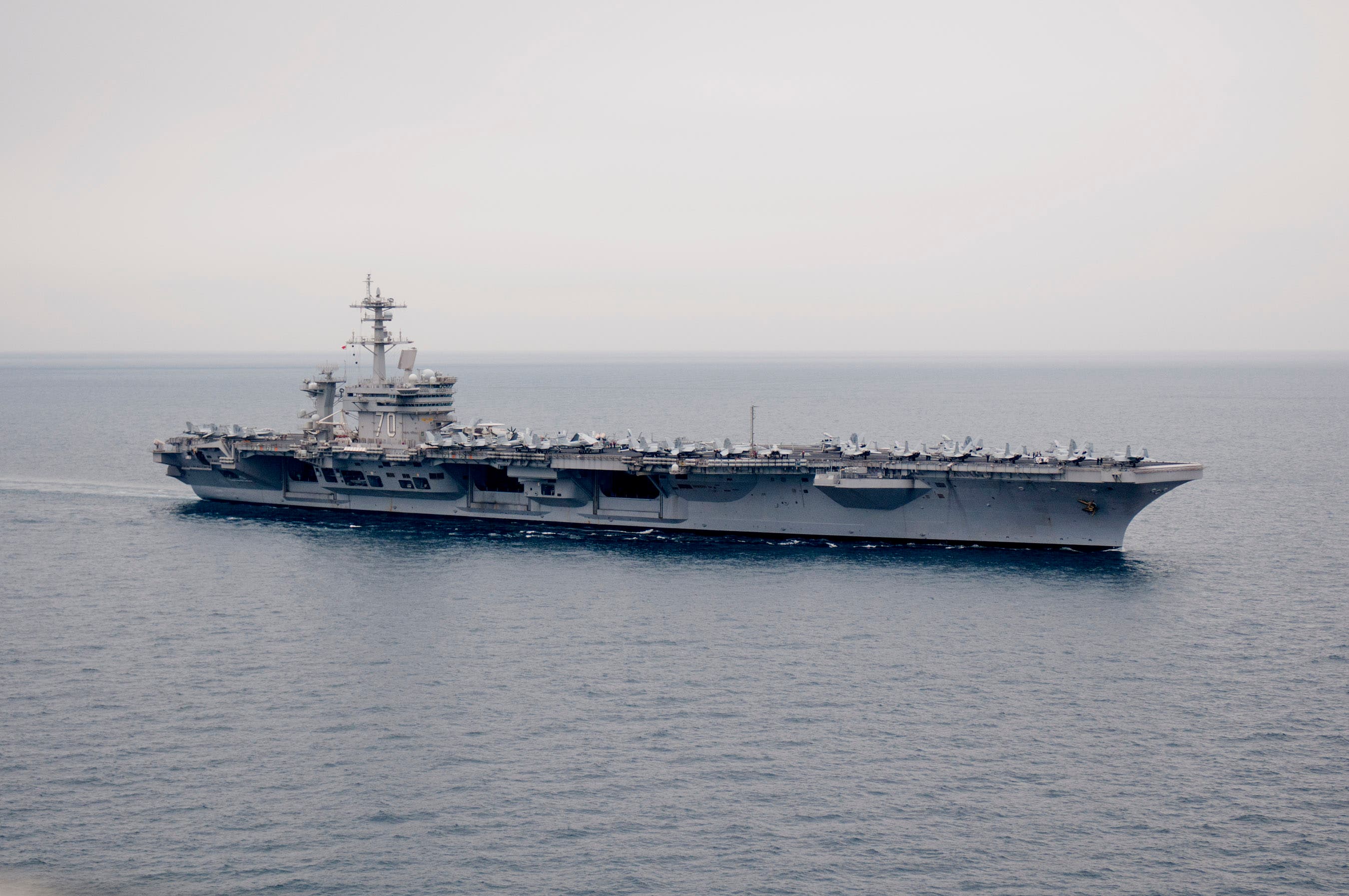 The Nimitz-class aircraft carrier U.S.S. Abraham Lincoln in April 2012. Iran has reportedly built a mock-up in one of its shipyards. (reuters)